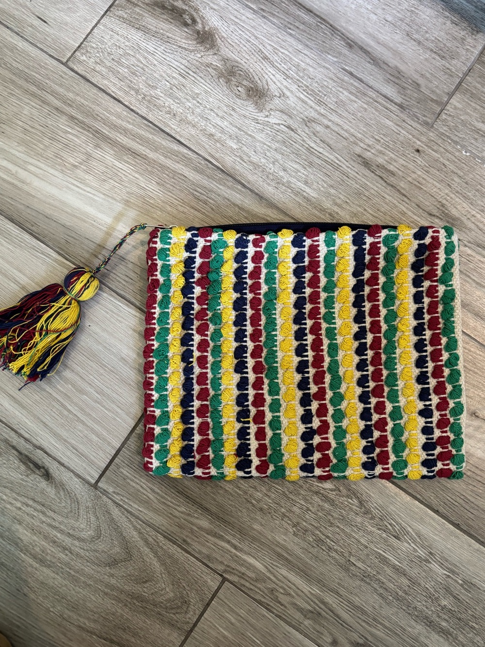 Handwoven Multicolor Tassel Clutch - Women Accessories